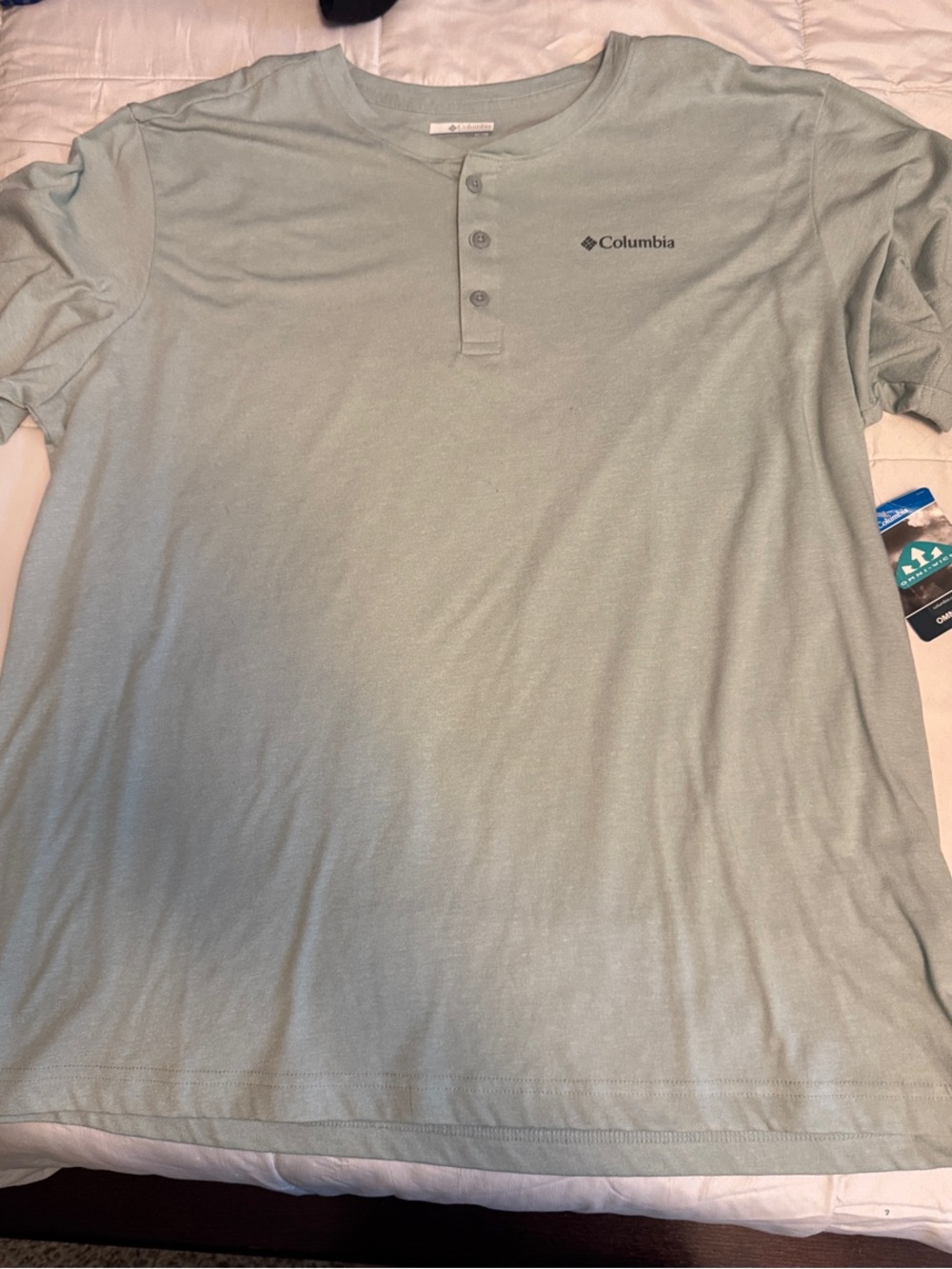 Columbia Men's Sage Green Henley Polo